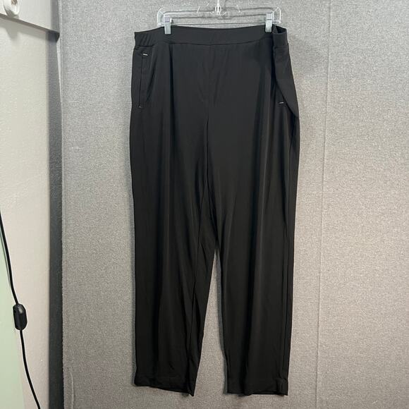 Susan Graver Regular Liquid Knit Pull-On Slim-Leg Pants Black, Size 1X - Picture 1 of 8